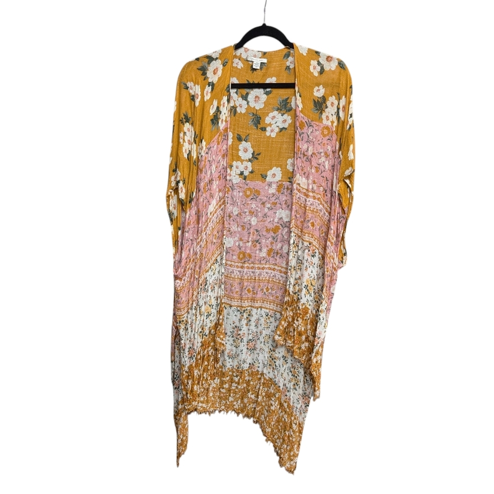 American Eagle Boho Flowy Lightweight Floral Kimono Cardigan One Size